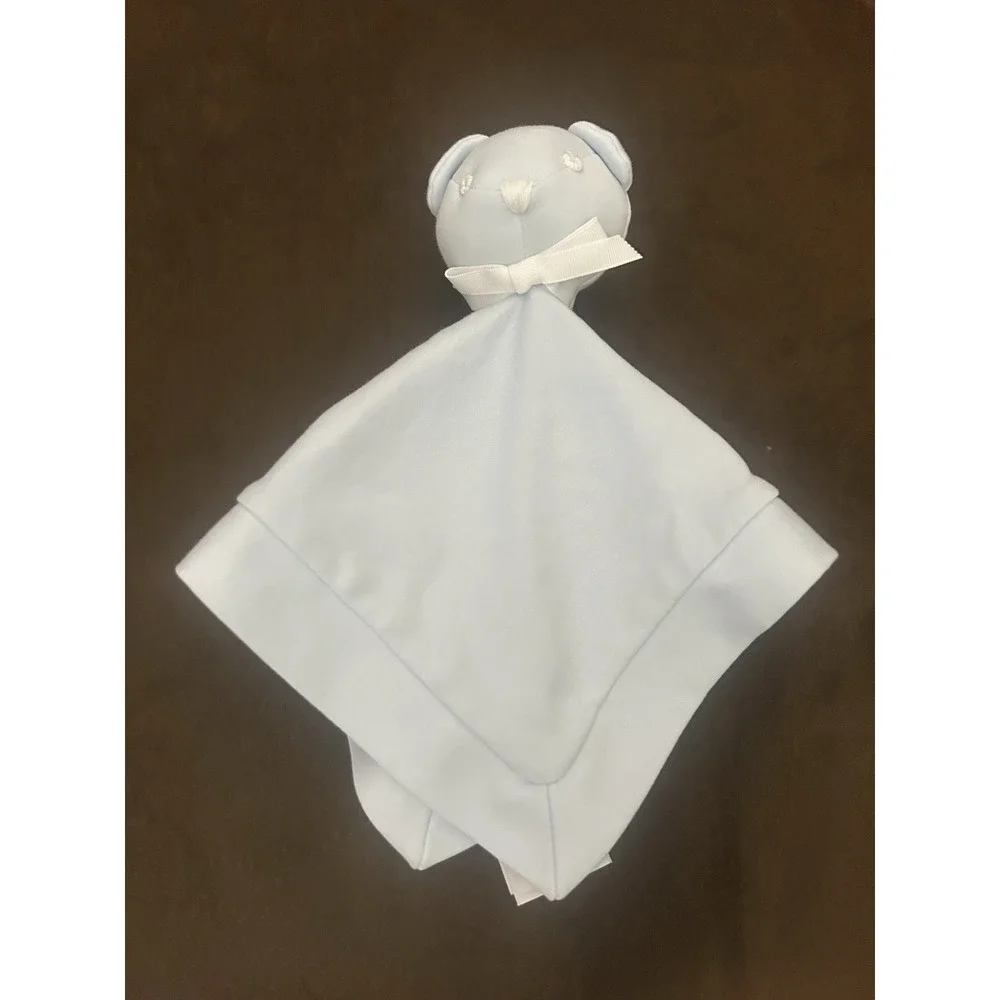 Polo Ralph Lauren Blue Teddy Bear Lovey Baby Blanket Security 11x11
